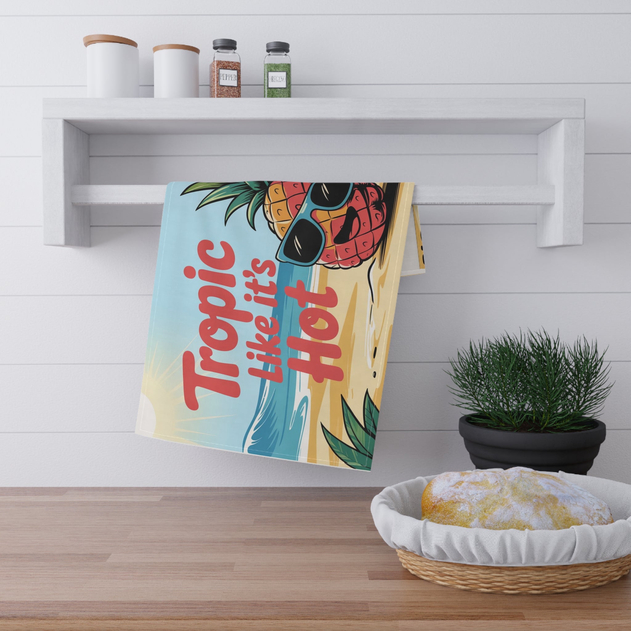 Tropical Pineapple Tea Towels, Fun Kitchen Decor, Summer Vibe, Gift for Foodies, Beach Theme, BBQ Essentials